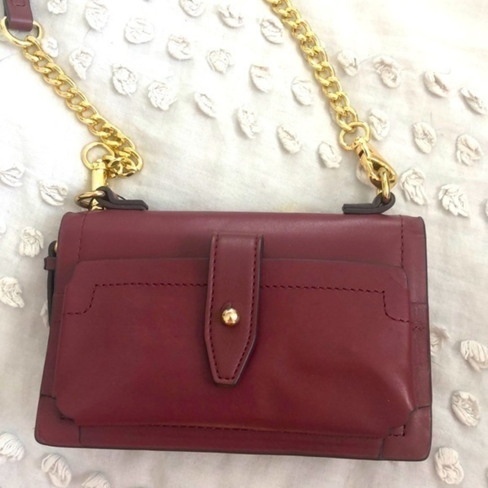 Emma & Sophia Mauve Leather Wallet Chain Purse